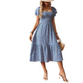 tk cross-border women's bohemian chic summer dress - floral maxi dress for beach vacations