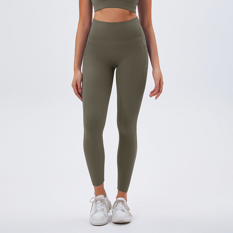 eco-friendly recycled fabric yoga pants - women's high-waisted butt-lifting running fitness leggings - yoga outdoor sports trousers