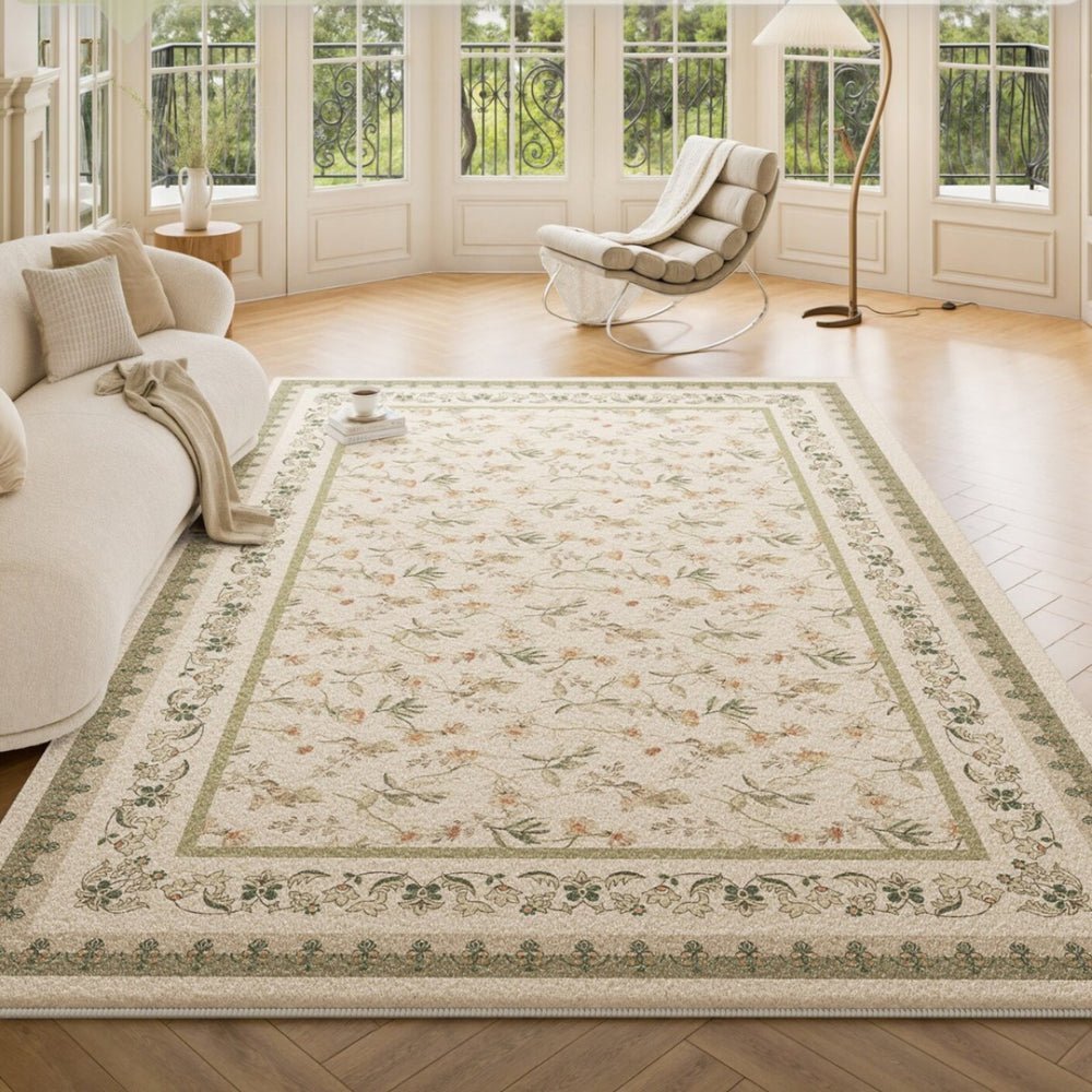Carpet living room no-wash and wipeable medieval cream style soundproof bedside bedroom non-slip sofa floor mat full coverage large area