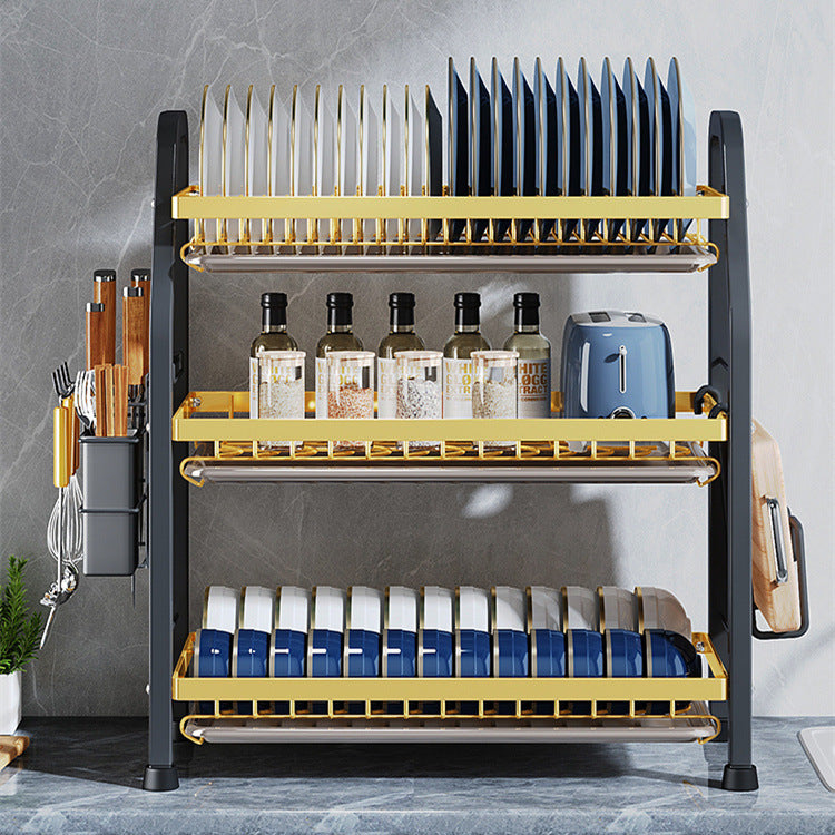 Kitchen Shelf Dishes and Plates Storage Rack Drain Rack Household Multifunctional Bowl Rack Dish and Chopsticks Storage Box Bowl Rack