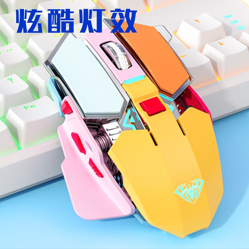 Wolf spider sc300 wireless mouse - rechargeable, illuminated backlit mechanical gaming mouse for desktop and laptop pcs