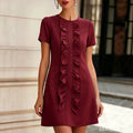 european and american cross-border  independent station new arrivalelegantelegance normcore women's short sleeve fashiondress