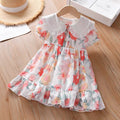 Girls' summer dress  new floral print mesh princess dress for toddler and little girls