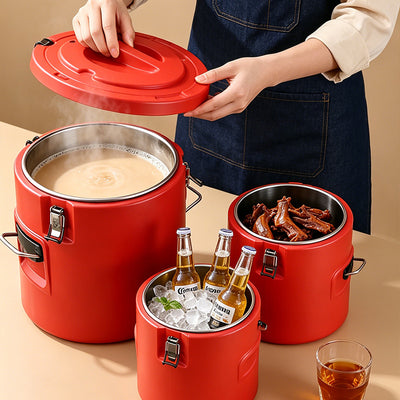 Stainless steel insulated bucket, special ice bucket for stalls, commercial stall, canteen food warmer suit5pcsexport