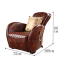 Single sofa chair combination cowhide villa room cigar bar lounge chair oil wax leather saddle chair medieval chair