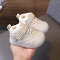 Kids' versatile fleece-lined warm cotton shoes, ages 1-3, autumn/winter thickened soft sole non-slip baby walking shoes, cotton boots for boys and girls