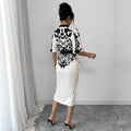 European and american fashion  new arrival: cross-border retro style positional print slit cuff cardigan top - women's long sleeve outerwear