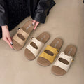Women's summer slides 2025 new flat retro casual versatile one-strap sandals fashionable trendy niche design