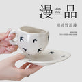 Vintage chic ceramic coffee cup and saucer set - unique design, perfect for gatherings, tea, or everyday use. a cute and thoughtful ceramic gift