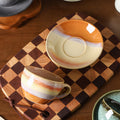 Concentrated retro kiln turned high-value ceramic cup and saucer afternoon tea office milk coffee cup stylish breakfast cup