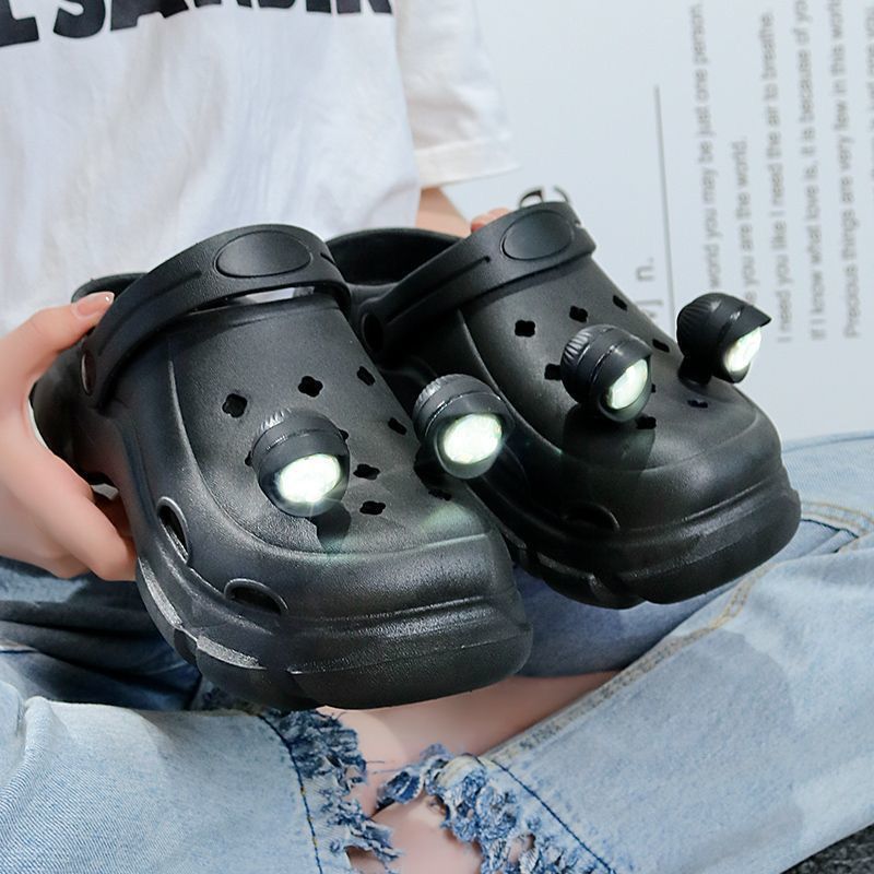 Crocs women's 2024new arrival soft bottom creative stylish two-wear casual toe cap with light hole slippers for women