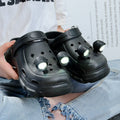 Crocs women's 2024new arrival soft bottom creative stylish two-wear casual toe cap with light hole slippers for women