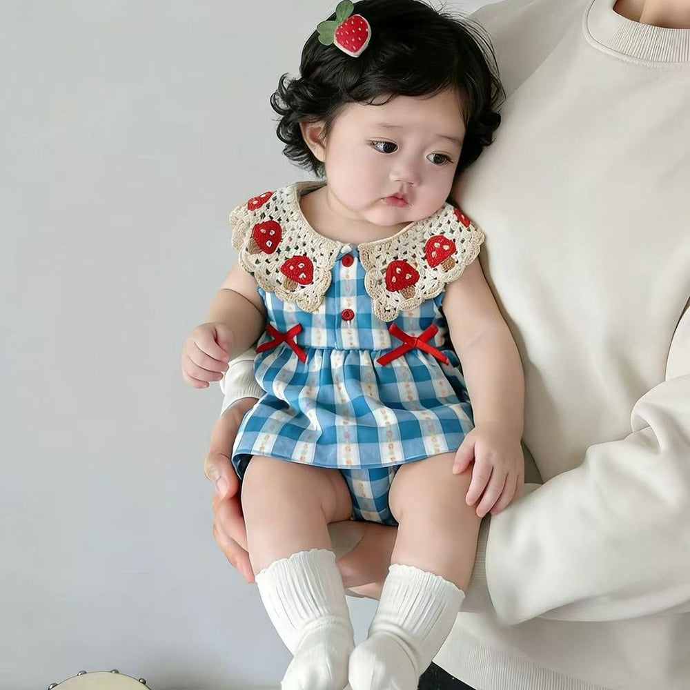 Cute baby girl romper dress - lightweight summer outfit for infants and toddlers (newborn to 1 year)