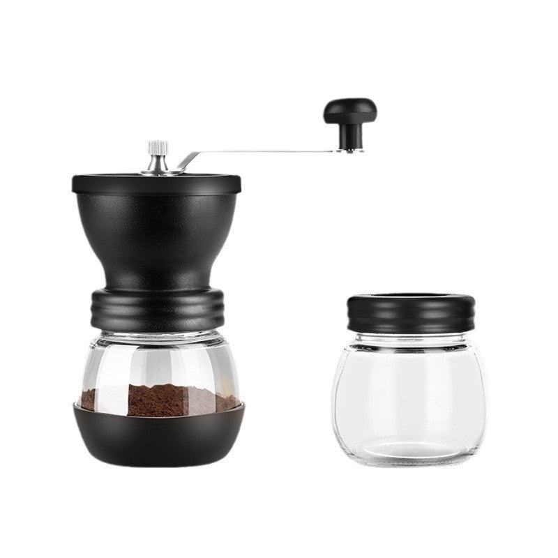 Hand-crank coffee grinder - dual bearing, effortless manual coffee mill with ceramic burr