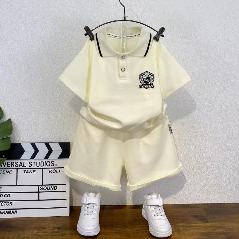 Boys' summer short-sleeve outfit, little boy summer two-piece set, kids' clothing  new fashionable baby clothes