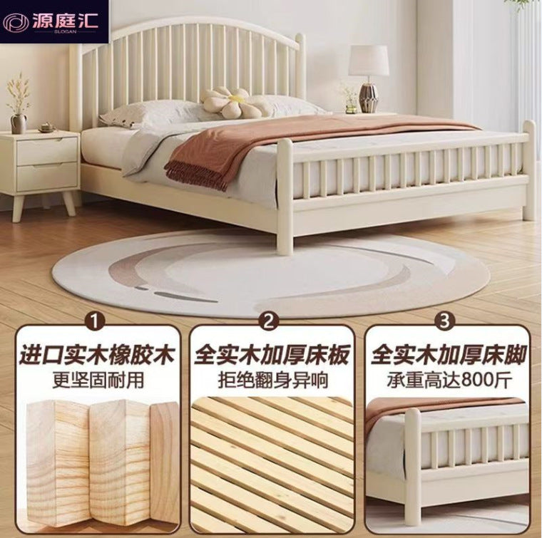 Nordic solid wood bed windsor bed 1.95m single double bed modern casual rental apartment b&b bed