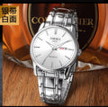Xiangshiman gold steel watch - stainless steel waterproof quartz watch for middle-aged and elderly men - fashionable men's wristwatch with 2035 movement