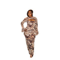 European and american cross-border women's fashion:  early winter new arrival - long sleeve crew neck hollow-out pleated slim-fit elegant maxi dress
