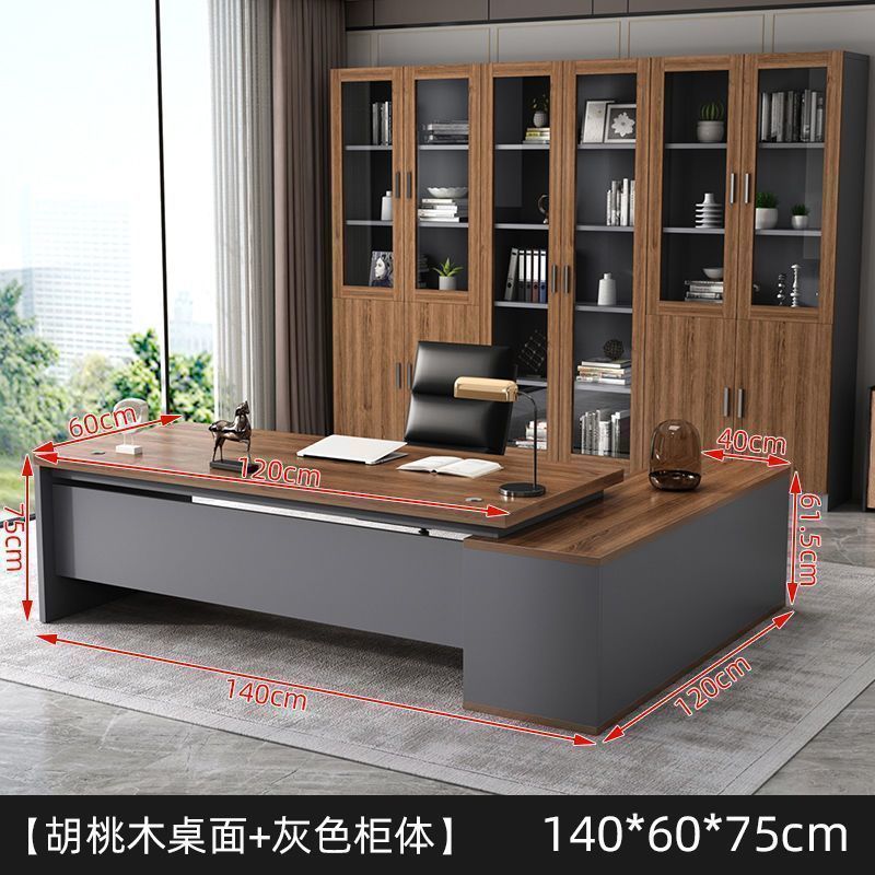 Minimalist modern office furniture desk and chair set - executive manager's desk, ceo desk, boss desk