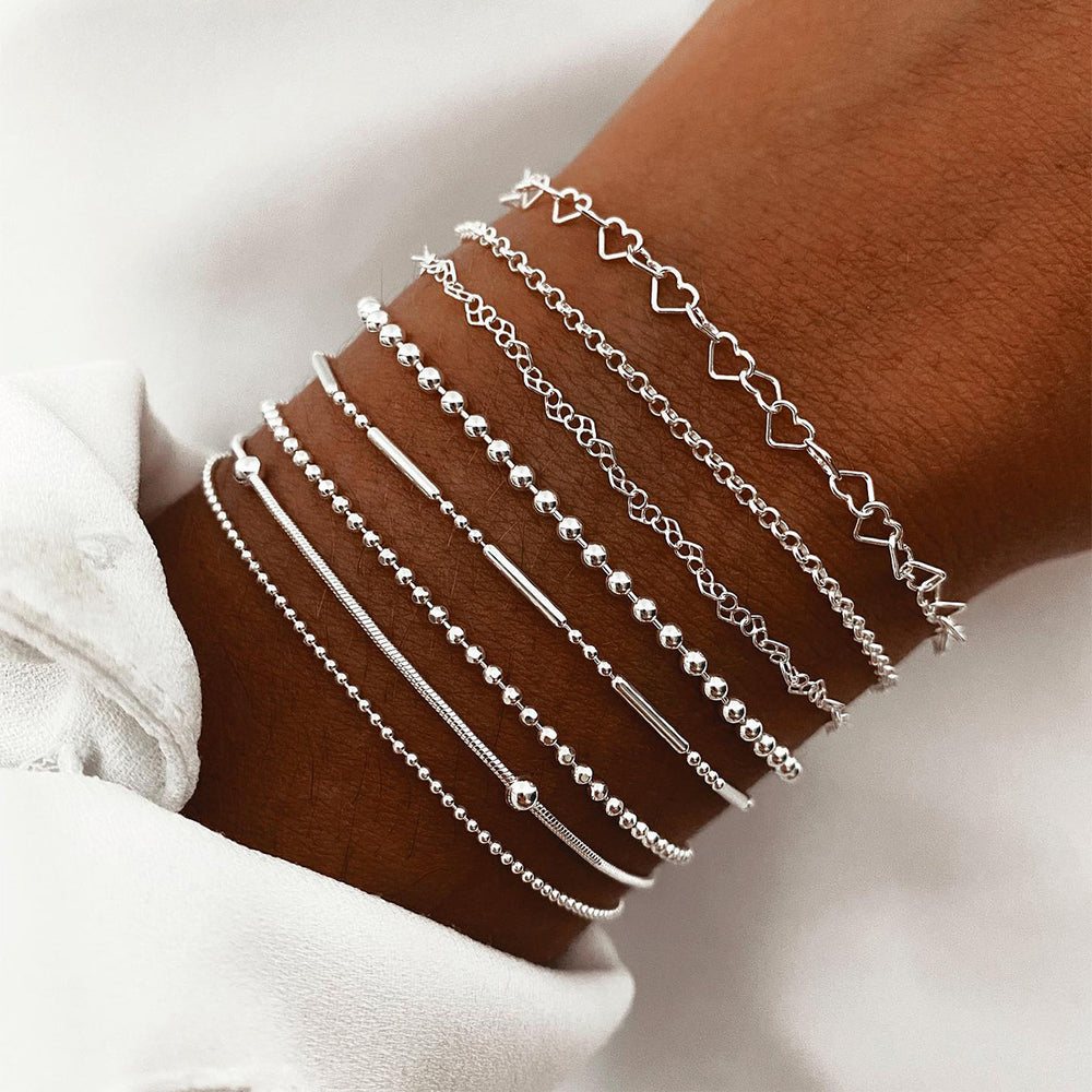 hot-selling retro cross cold style bracelet suitstylishcasualcut out multi-layered stacked jewelry accessories