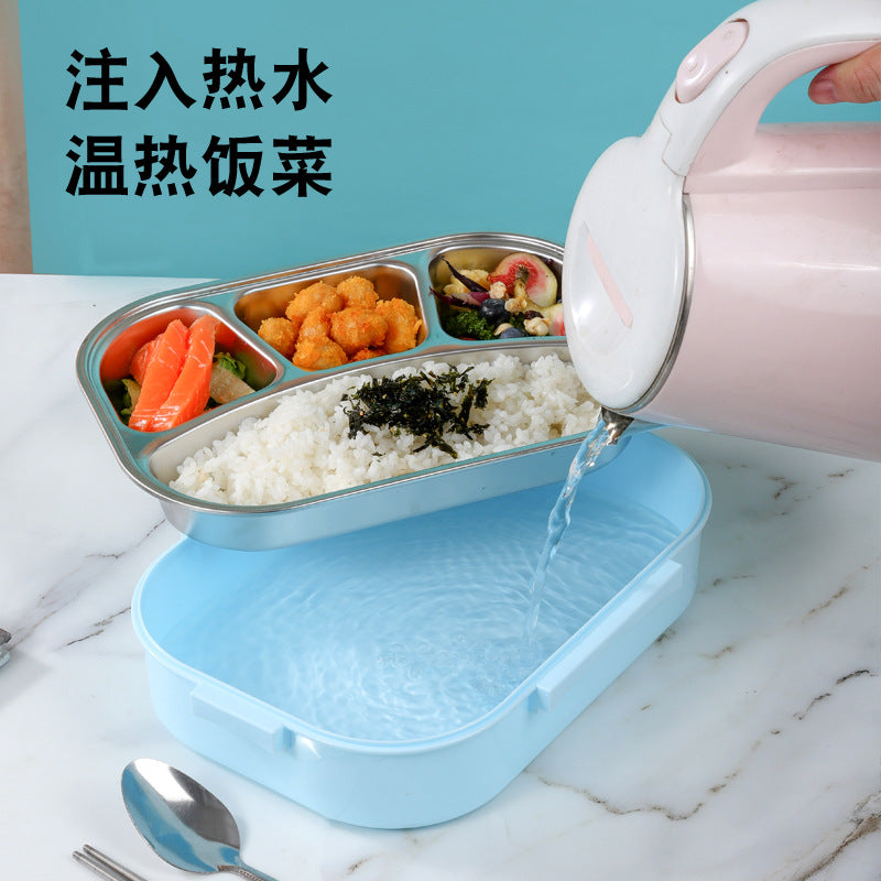 304 stainless steel food-grade lunch box for students, deepening large-capacity office workers, divided plate, large lunch box