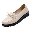 Live broadcast dropshipping soft leather soft bottom ladieswear shoes flatsabrasion resistantwaterproofbows work shoes micro business group purchase