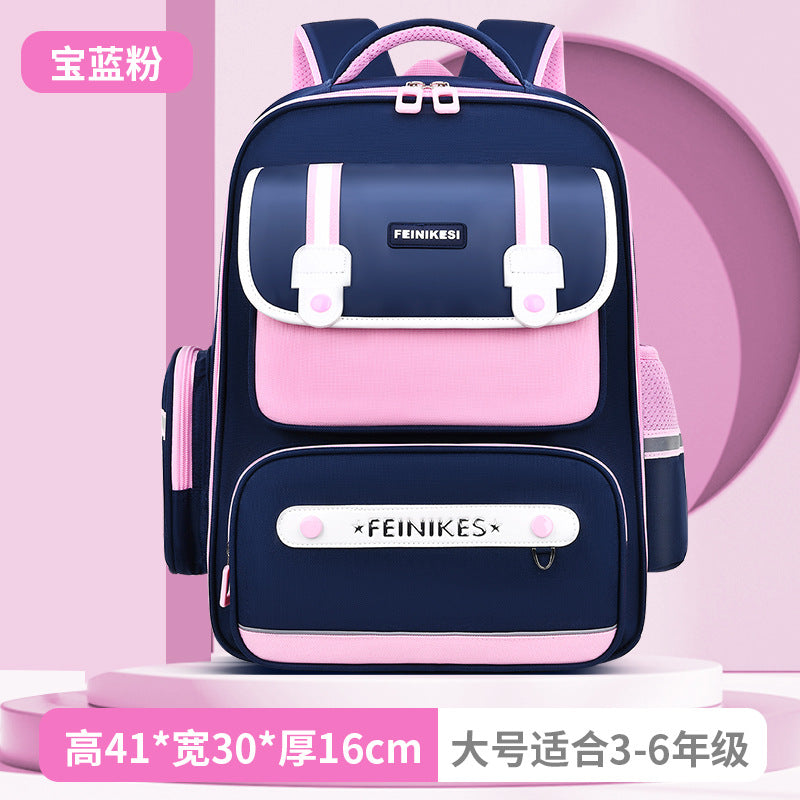 School bags for primary school girls, spine care and burden reduction for boys, large-capacity children's school bags for grades 1-6, double-shoulder school bags wholesale.