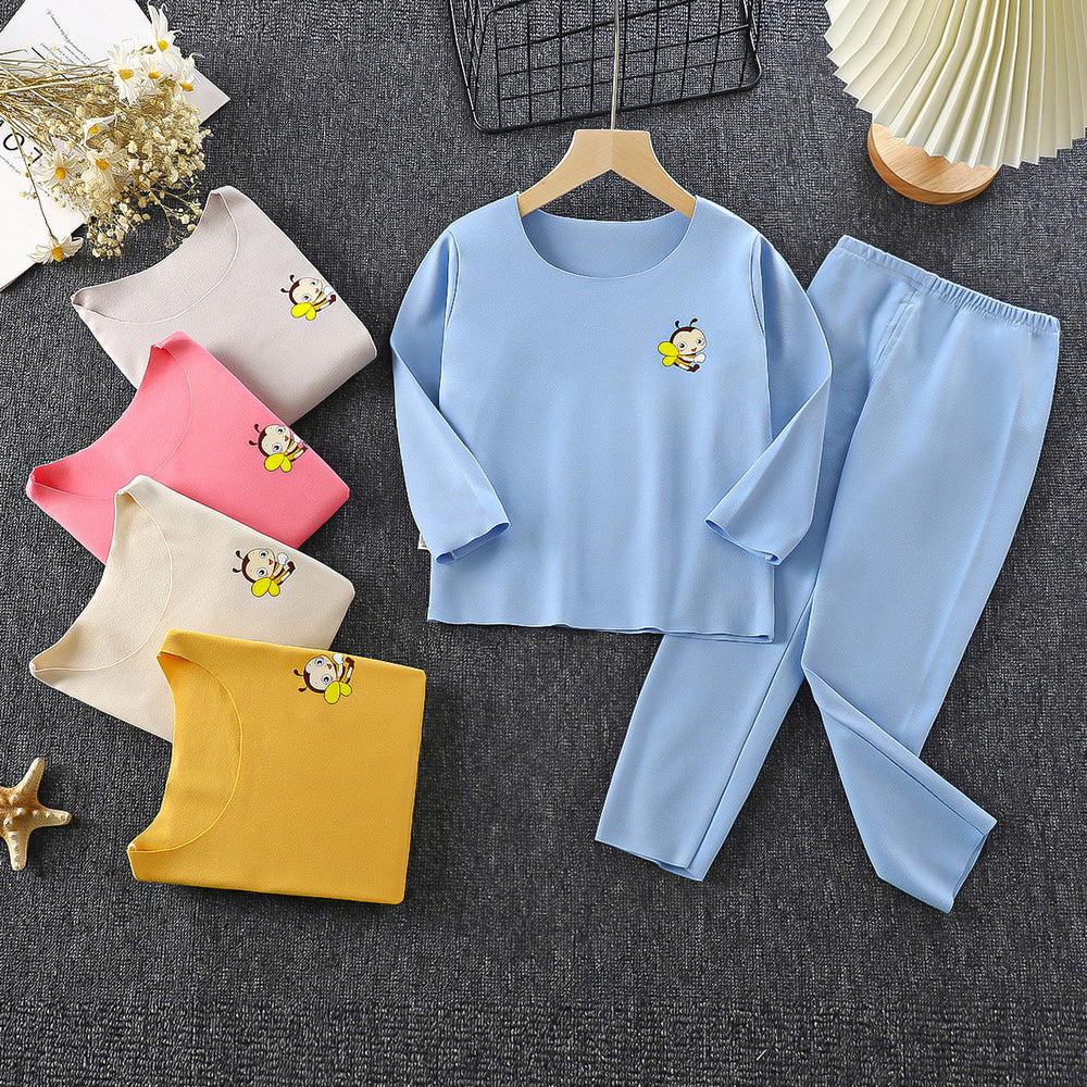 Kids' german velvet pajama set - autumn/winter thermal underwear for boys and girls - warm sleepwear for children and teens - homewear - children's clothing