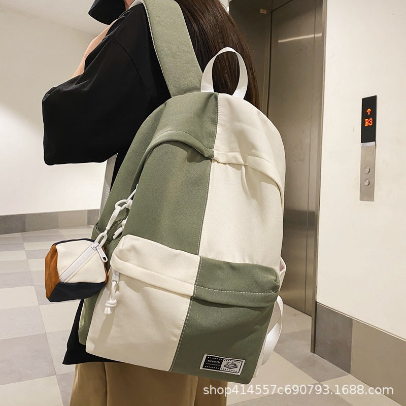 Summer backpack with integrated organizer pouch - perfect for middle school, high school, and college students - everyday carry, breathable air cushion straps