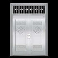 304 stainless steel door self-built house double-open rural glass door for home white steel rose entrance security door