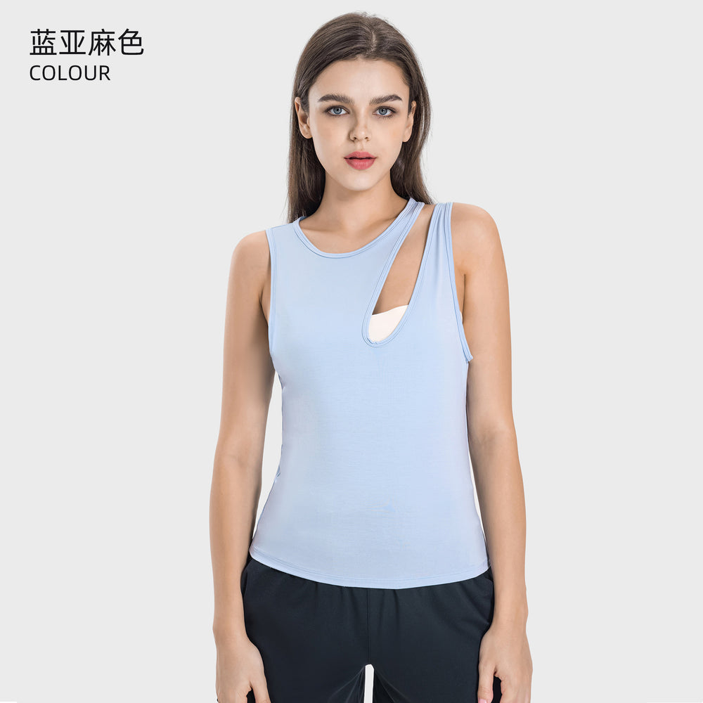 Summer new fashion sexy lightweight yoga top moisture-wicking outdoor tennis sports tank top women's dss060