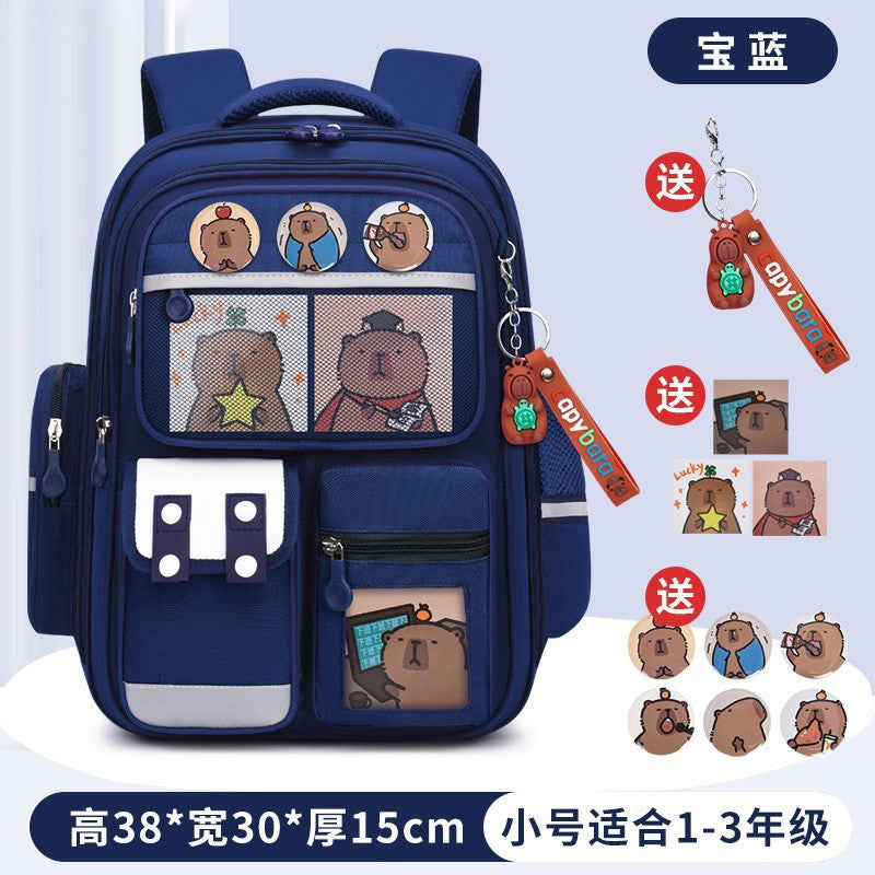 Kapibara new primary school bag, men's and women's 1-3-6 grades, light spine protection, large-capacity children's backpack