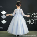 Hot-selling lace girls' dresses: new 3/4 sleeve princess dresses for girls, perfect for performances (sizes for mid-to-large children)
