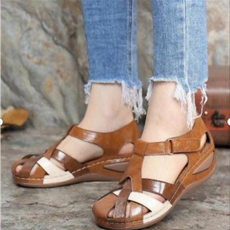 women's sandals:  summer new arrivals - retro round toe, casual hollow-out design, versatile everyday shoes, ready to ship