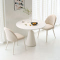 Cream style slate round table accessible luxury negotiation table and chair combination for home living room casual reception table and chair package wholesale