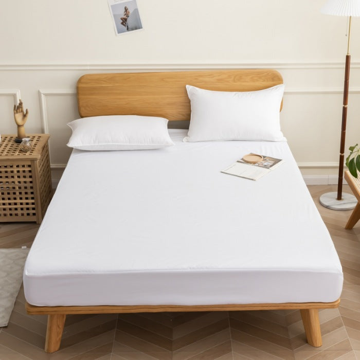 New pure color waterproof fitted sheet, urine-proof, breathable, machine washable bed sheets, thin brown mattress cover 1.8m heightened dust cover