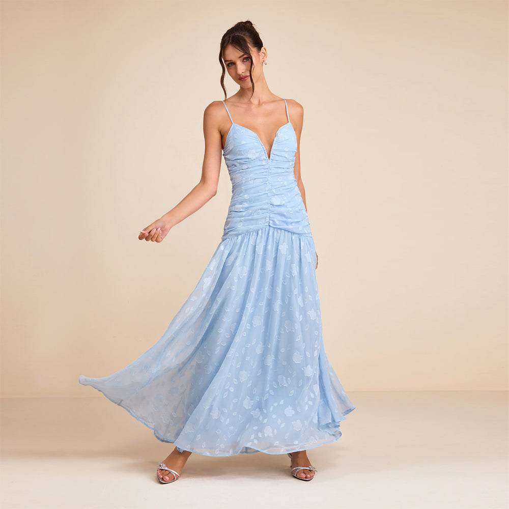 C7749 cross-border    new women's french style floral print elegant vacation dress