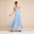 C7749 cross-border    new women's french style floral print elegant vacation dress