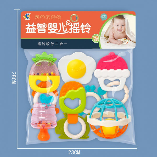 Cross-border South East Asia export rattle infant toothpaste hand rattle set baby hand ball soothing toy source