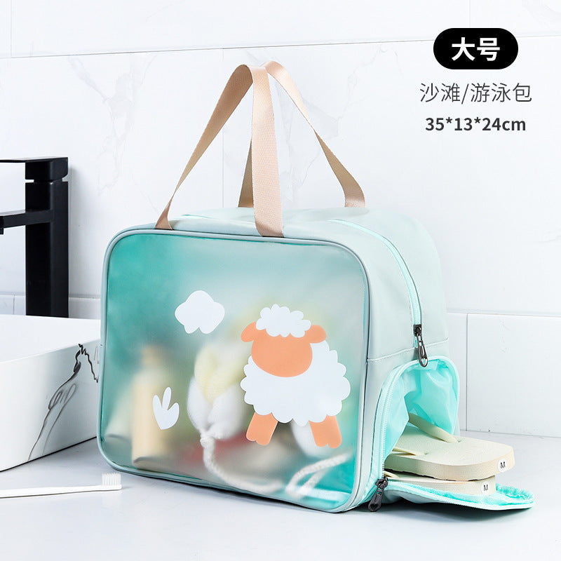 Portable Children's Cartoon Bath Bag Beach Bag Fitness Swimming Dry and Wet Separation Wash Bag PVC Storage Bag