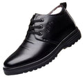 Men's winter warm cotton shoes - fleece lined, non-slip, casual high-top cotton shoes for men, elderly cotton shoes, men's leather cotton shoes for seniors