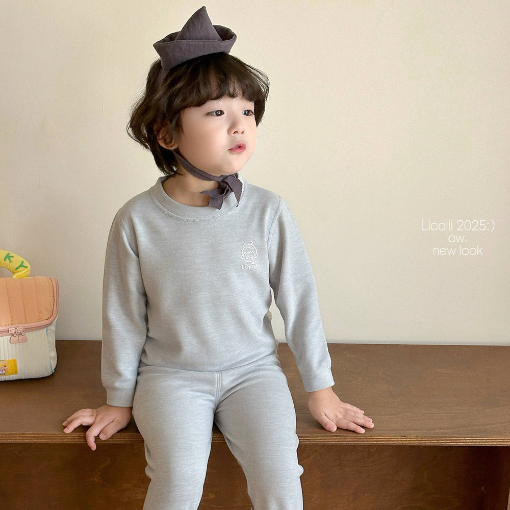 Kidsheattechintimatessuitthickened autumn clothes and long trousers for boys and girlswinternew arrival home clothes pajamas bottom shirt cotton