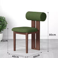 Walnut + green velvet cushion