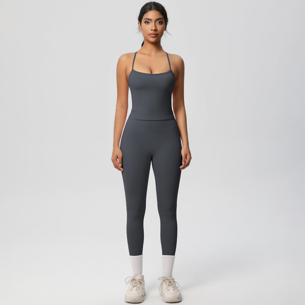 European and american nude feel brushed solid color yoga outfit set - quick-dry, breathable, 8-piece running & fitness activewear set for women