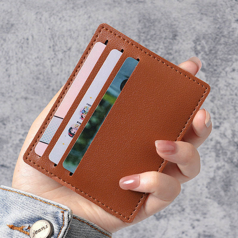 Small card bag for women, small and ultra-thin mini card clip, bus bank card cover for men, one piece portable anti-degaussing card bag.
