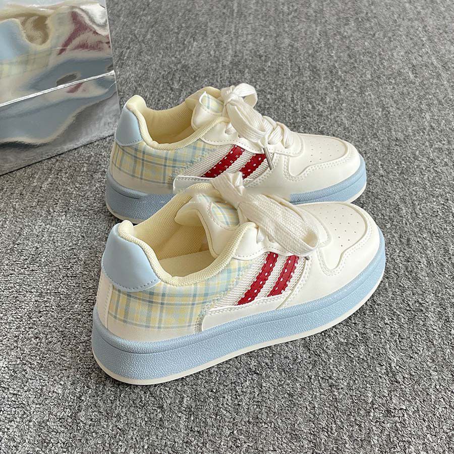 Autumnew arrival breathable sneakers for girls thick solewhite shoescasualeasiest for matchkidsniche style sports bread shoes