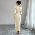 Lace deep v cross slim knittingdresslong sleeves medium long hip cover skirt elegant date slimming look bottom skirt