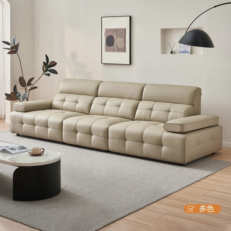 New arrival high back laurence leather sofa first layer cowhide italianaccessible luxury longjiang high-end casual living room sofa
