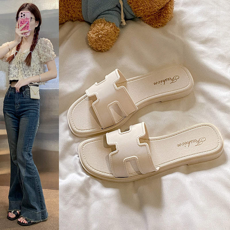 New breathable one-strap sandals & slippers for women - stylish, versatile, korean style, flat, soft sole, perfect for beach & pool