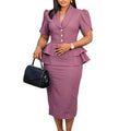 D624 european and american  cross-border african women's waist bag hip skirt elegant fake two-piece large size dress new style